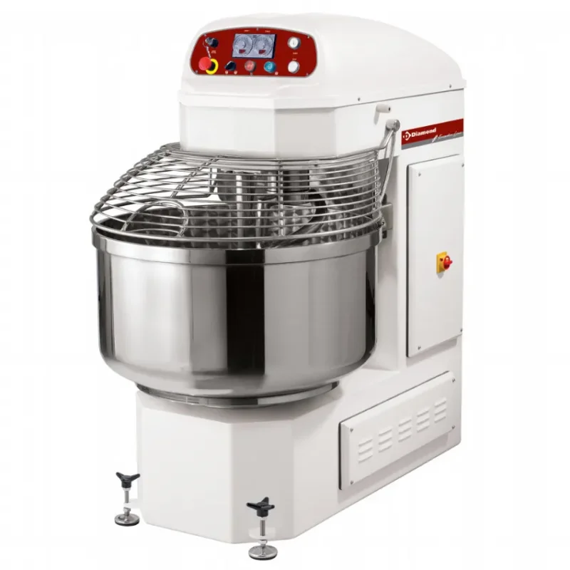 Pétrin à spirale automatique 2 vitesses avec 2 timers et 2 moteurs - 100 kg Commande En Gros