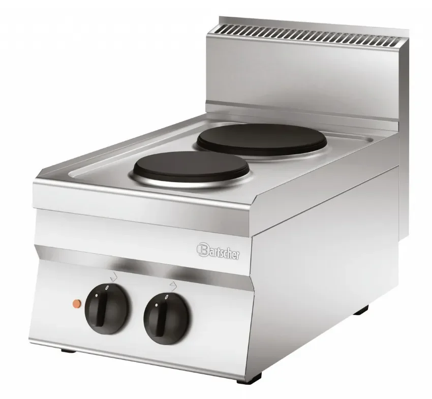 Cuisinière électrique professionnelle à poser 2 plaques de cuisson - 400x650x295 mm Offre Exclusive