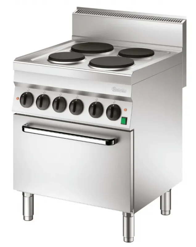 Fourneau électrique triphasé 4 plaques de cuissons - 700x650x870 mm Promotion Saisonnière