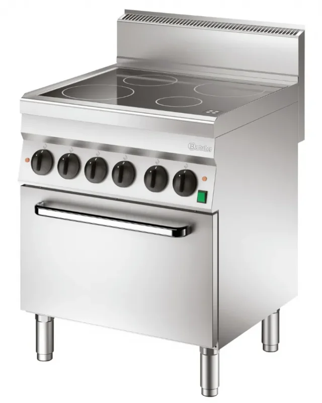 Super Prix Fourneau électrique triphasé 4 zones de cuissons vitrocéramique - 700x650x870 mm