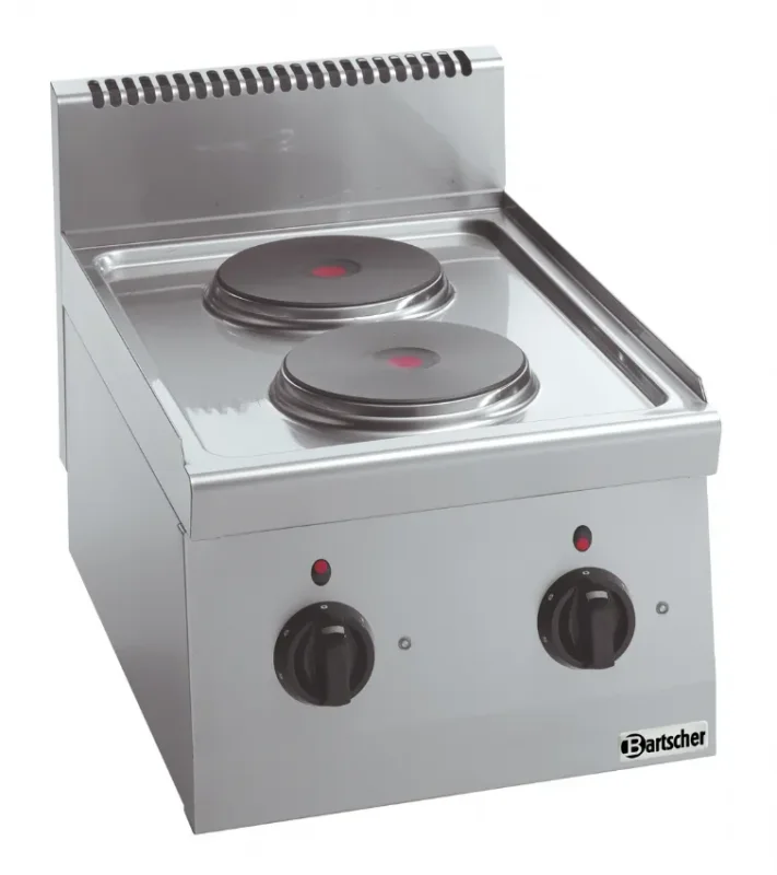 Fourneau professionnel électrique triphasé 2 zones de cuissons à poser - 400x600x290 mm Nouvel Arrivage