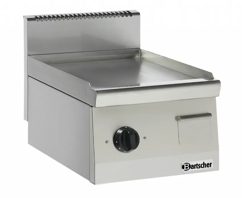 Vente Flash Plancha électrique à poser plaque lisse chrome avec bac à graisse - 400x600x290 mm