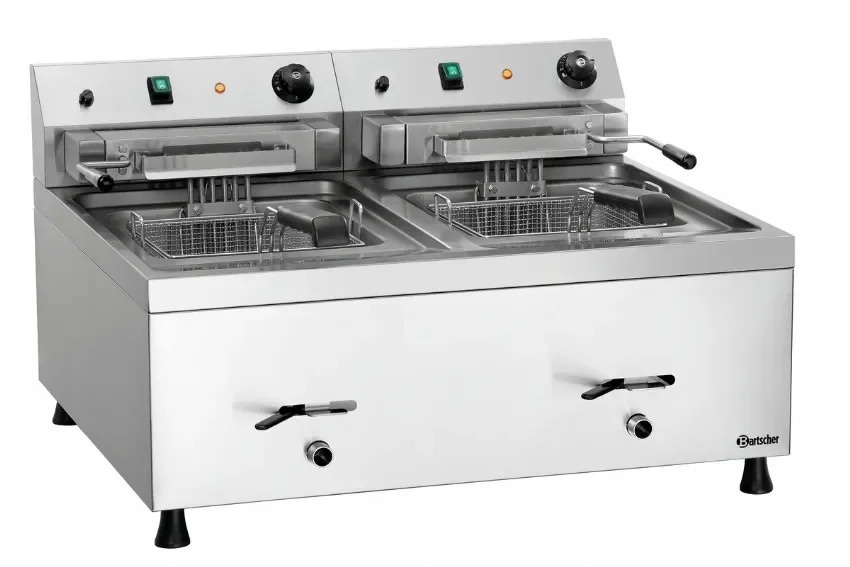 Populaire Friteuse électrique triphasé 2x12 l à poser - 800x650x485 mm