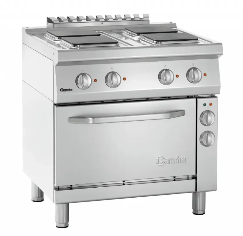 Cuisinière électrique sur four 4 plaques carrées - 800x700x850 mm Bon Marché