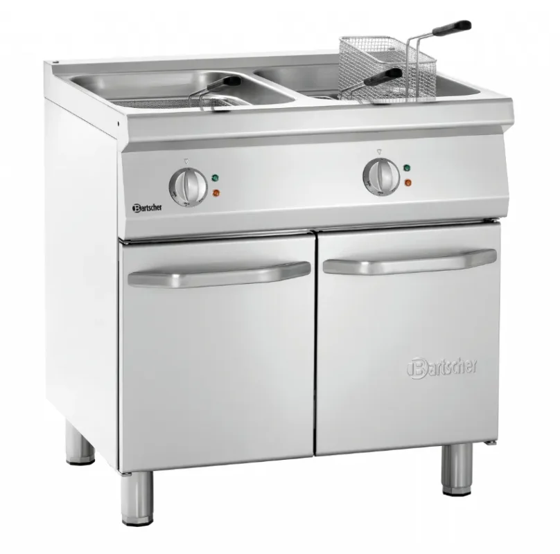 Friteuse sur coffre 2x15l 2 portes battantes - 800x700x850 mm Promotion