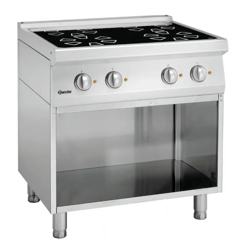 Fourneau vitrocéramique électrique sur meuble ouvert 4 zones de cuisson - 800x700x850 mm Super Prix