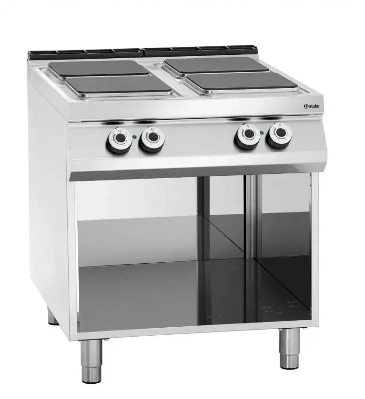 Fourneau 4 plaques de cuissons sur meuble ouvert - 800x900x900 mm Populaire
