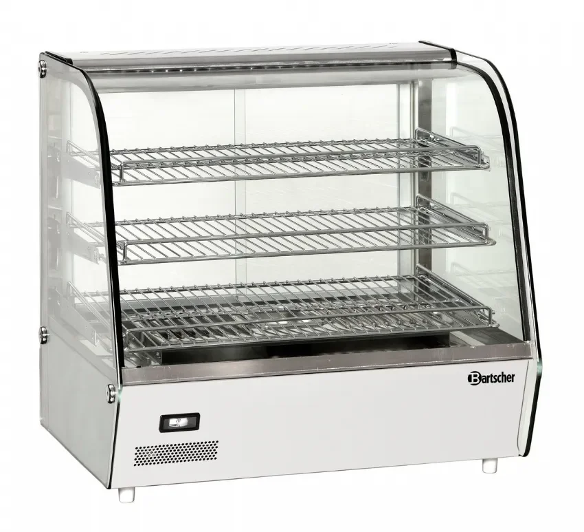 Bon Plan Vitrine chauffante arrondie avec portes coulissantes 3 niveaux 120 l - 690x600x670 mm