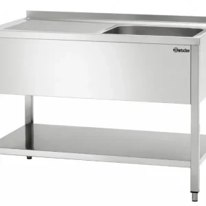 Vente Flash Plonge professionnelle 1 bac à droite avec tablette - 1200x700x850 mm