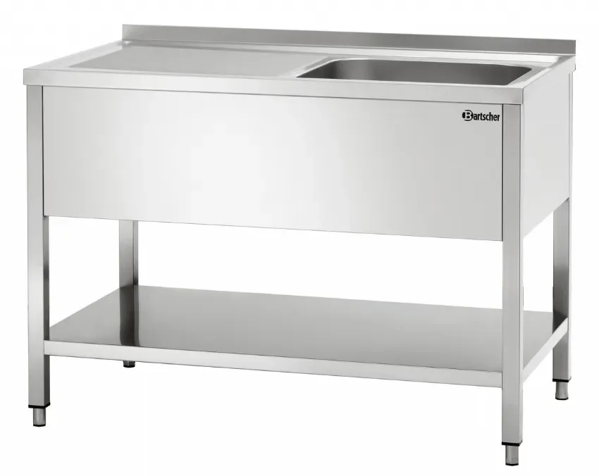 Vente Flash Plonge professionnelle 1 bac à droite avec tablette - 1200x700x850 mm