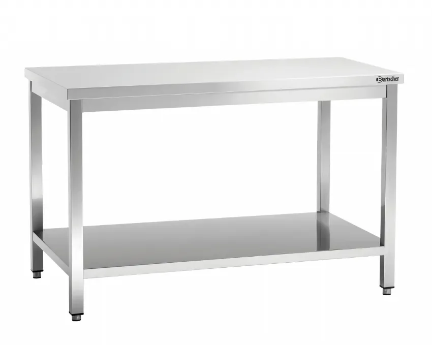 Table de travail en inox avec tablette inférieure - 1500x600x850 mm Dernier Modèle