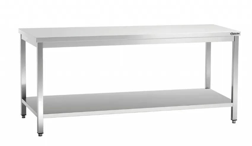 Must-Have Table de travail en inox avec tablette inférieure - 2000x600x850 mm