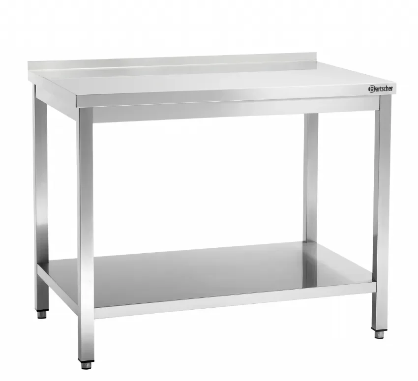 Jusqu’à Épuisement Des Stocks Table de travail en inox adossée avec tablette inférieure - 1000x600x850 mm