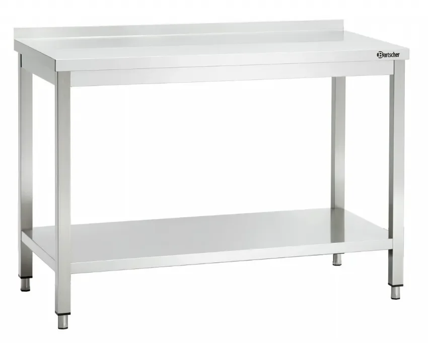 Offre Du Jour Table de travail en inox adossée avec tablette inférieure - 1200x600x850 mm