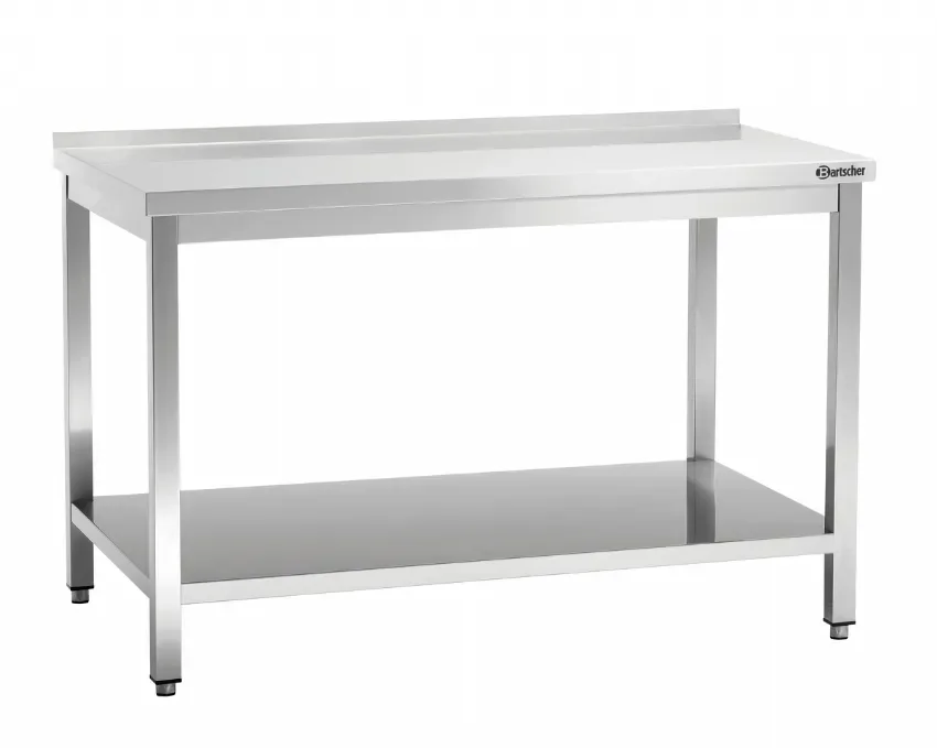 Expédié Aujourd’hui Table de travail en inox adossée avec tablette inférieure - 1500x600x850 mm