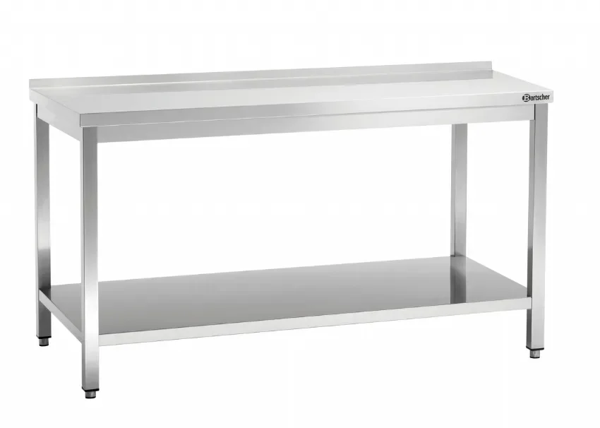 Dernier Modèle Table de travail en inox adossée avec tablette inférieure - 1600x600x850 mm