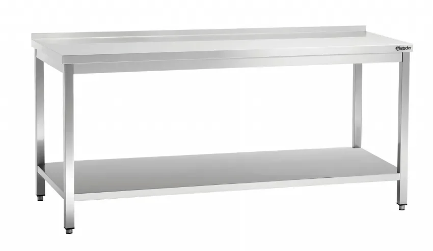 Table de travail en inox adossée avec tablette inférieure - 2000x700x850 mm Petit Prix