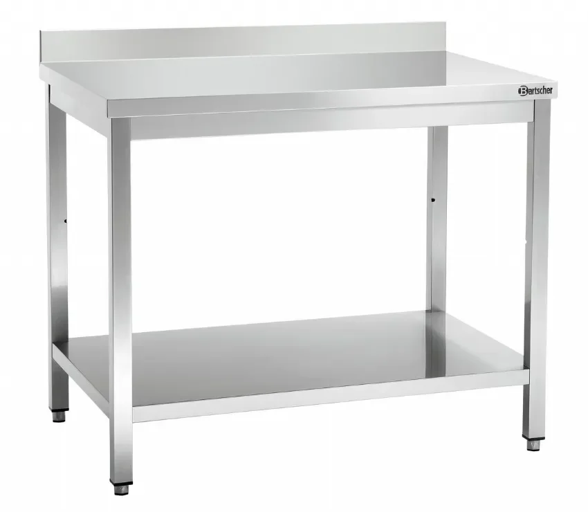 Meilleure Vente Table de travail en inox adossée avec tablette inférieure - 1000x700x850 mm
