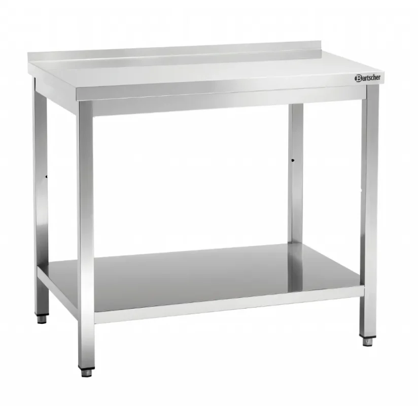 Super Prix Table de travail en inox adossée avec tablette inférieure - 1200x700x850 mm