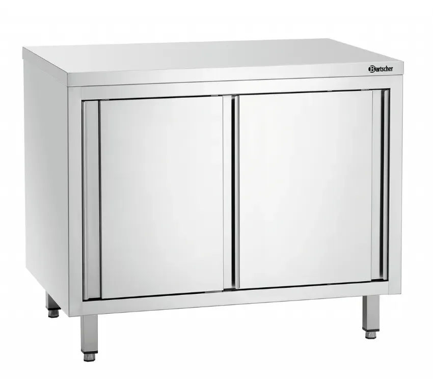 Meuble bas inox ouvert avec porte coulissante - 1000x700x850 mm Remise