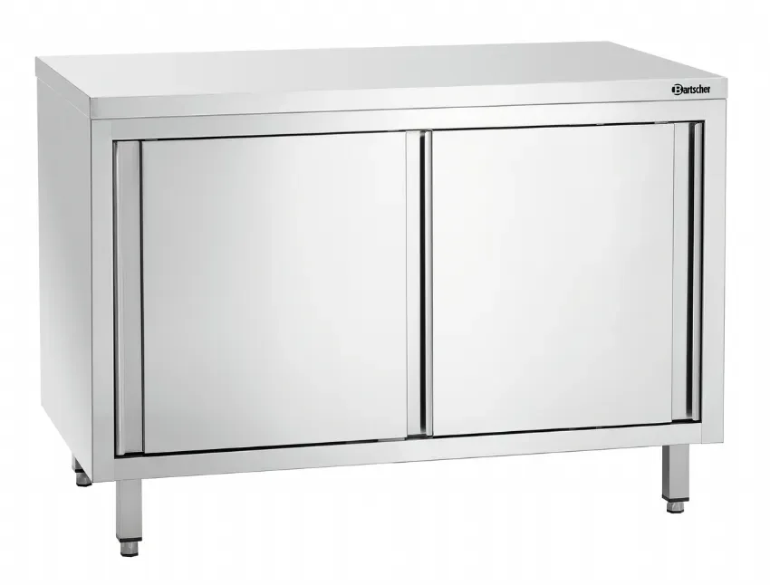 Marque Meuble bas inox ouvert avec porte coulissante - 1200x700x850 mm