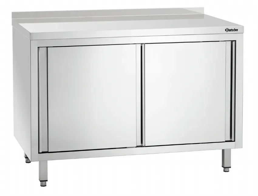 Meuble bas inox ouvert adossé avec porte coulissante - 1200x700x850 mm Bon Marché