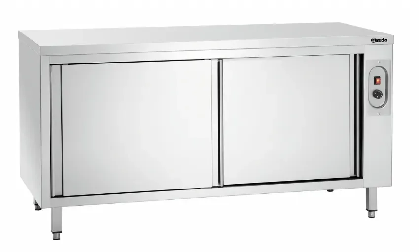 Prix Cassé Meuble bas inox chauffant ouvert avec porte coulissante - 1600x700x850 mm