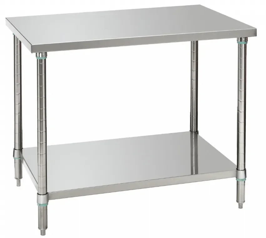 Promotion Table de travail en inox avec tablette - 1000x700x900 mm