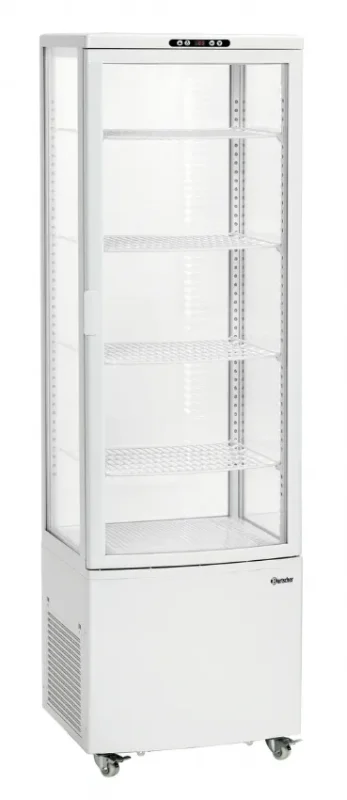 Acheter En Ligne Vitrine réfrigérée +2/+12°cmobile blanche avce 4 faces vitrées 235 l - 525x455x1703 mm