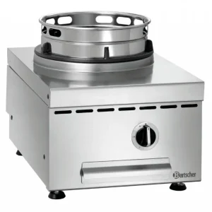 Wok gaz 1 brûleur avec bac collecteur de graisse - 400x600x415 mm Dernier Modèle