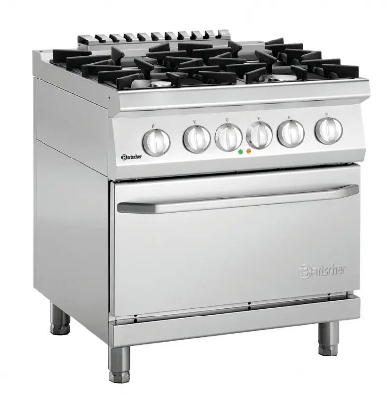 Fourneau gaz et électrique avec four 4 zones de cuissons - 800x700x850 mm Acheter Direct