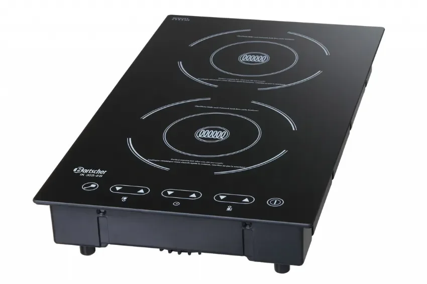 Soldes Plaque à induction électrique professionnelle 2 zones de cuisson vertical - 290x510x83 mm