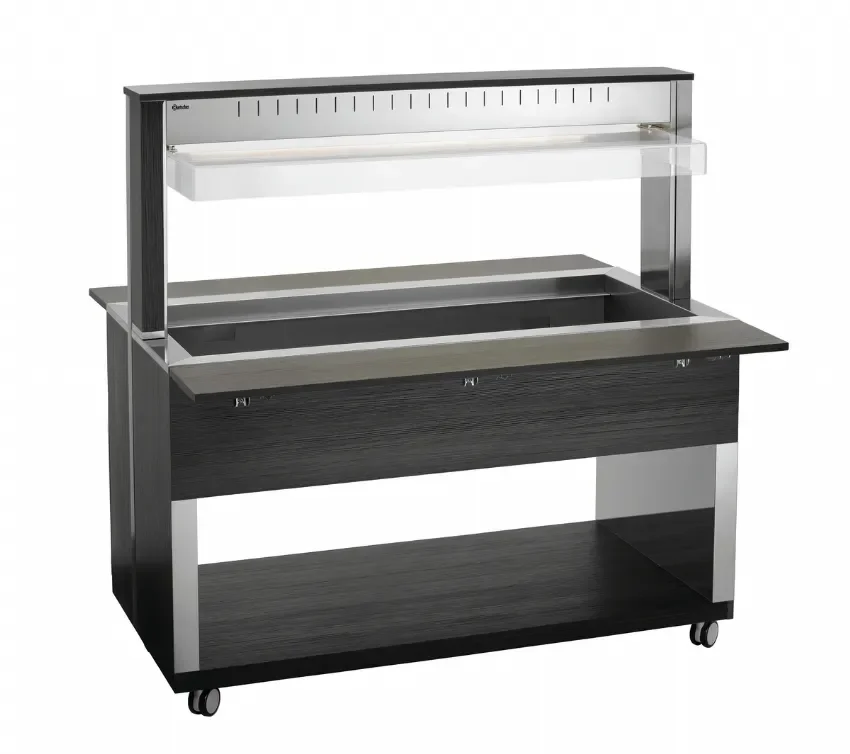 Certifié Chariot transportable chaud 4x gn 1/1 éclairage led - 1495x1250x1520 mm