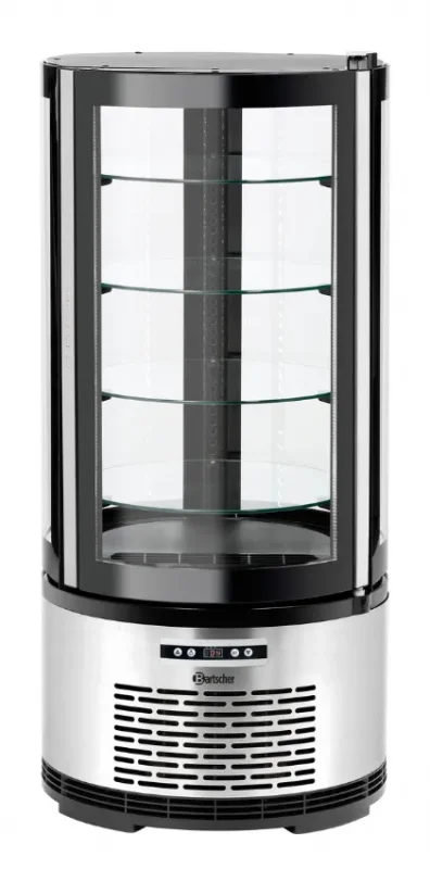 Vitrine réfrigérée à gâteaux noire +2/+10°c 100 litres - 495x495x1065 mm Livraison Express