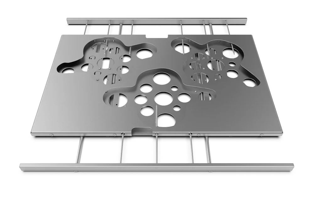 Vente Directe Plaque inox 750 g avec aiguilles symétriques pour gâteau de Paques avec moule de 295 x 205 mm (lxh) 600x400 COLOMBA.Bake