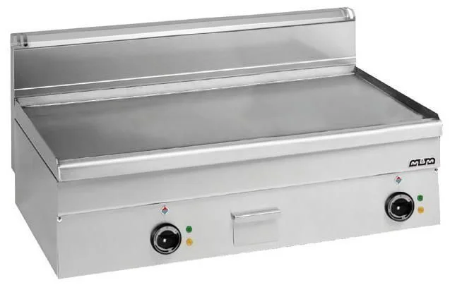 Plancha professionnelle électrique lisse 2 zones large MBM profondeur 600mm Retour Gratuit