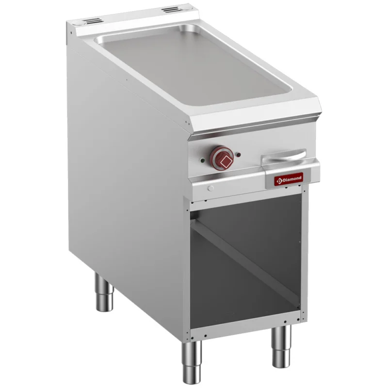 Plancha professionnelle électrique lisse en fonte 1 zone sur baie libre DIAMOND profondeur 900mm Prix Choc