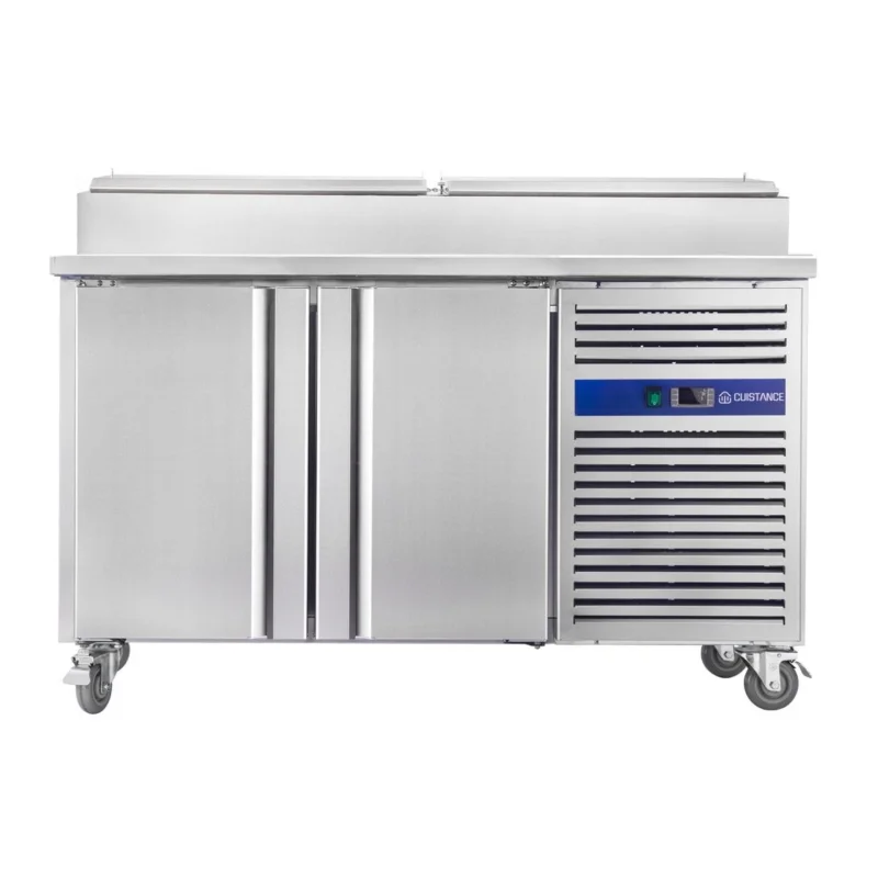 Table réfrigérée de préparation pizza 2 portes avec vitrine à capot inox CUISTANCE Acheter Direct