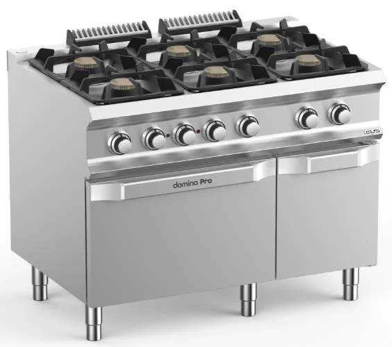 Meilleur Prix Fourneau 6 feux vifs sur four électrique + placard fermé MBM - DOMINA PRO 700