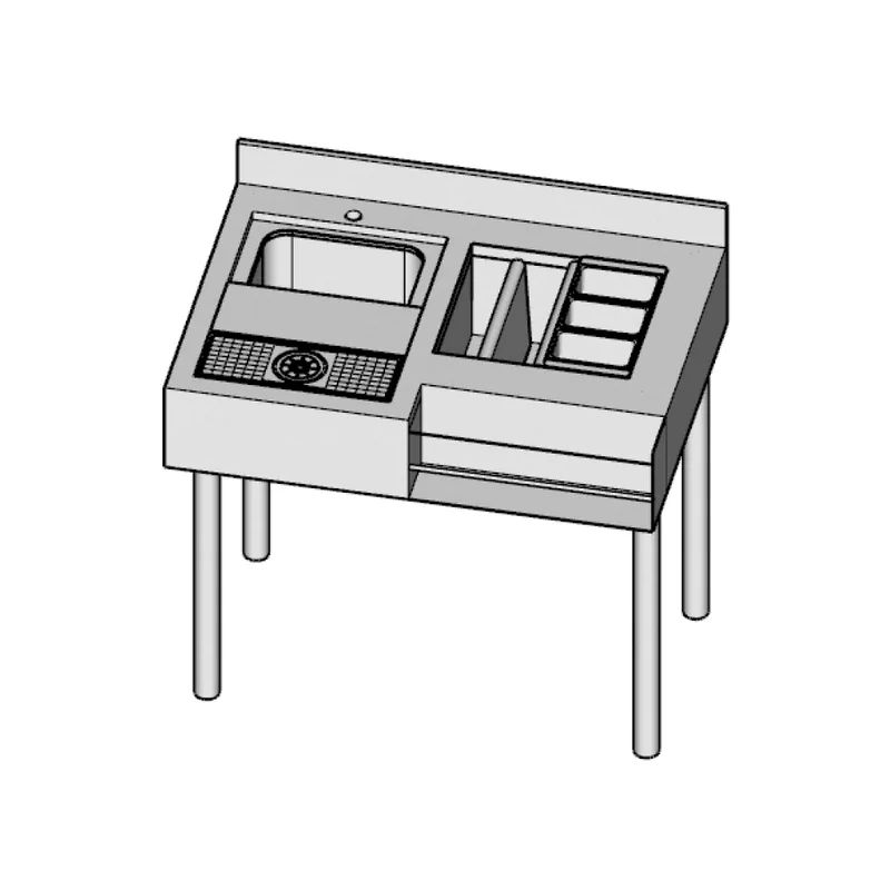 Must-Have Table de préparation de cocktail largeur 1400mm TECNOSTEEL - SCL01/140