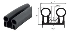 Joint bourrelet caoutchouc noir pour meuble froid professionnel Longueur 10m Commande En Gros