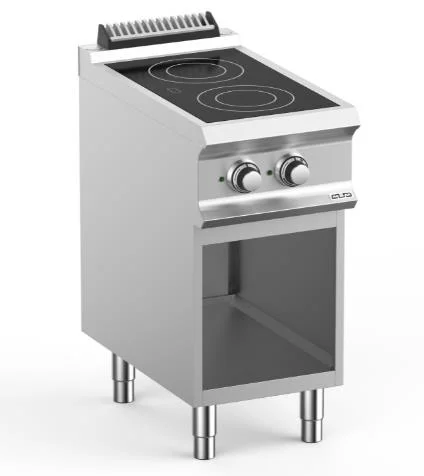 Plaque de cuisson vitrocéramique 2 zones sur placard ouvert MBM - DOMINA PRO 700 Commander Maintenant