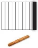 Nouveauté Grille inox 10 div 180-600gr 42x334mm
