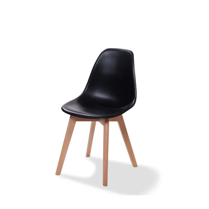 Chaise d'intérieur en polypropylène blanche et pieds bois KEEVE VEBA Réduction
