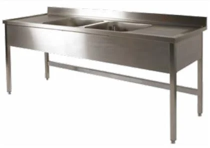 Plonge inox avec 2 bacs et 2 égouttoirs 2000x700mm DIAMOND - L2021 Bon Marché