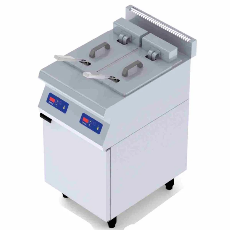 Petit Prix Friteuse professionnelle électrique 2 x 8 Litres sur socle CAPIC profondeur 700mm