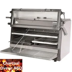 Soldes Four barbecue inox à charbon professionnel à porte relevable GN1/1 + GN2/1 20Kg/h DIAMOND