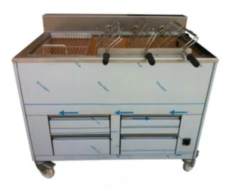 Livraison Express Barbecue en inox au Charbon Industriel professionnel 3 grilles rotatives + 1 grille fixe IMPORMARTINHO