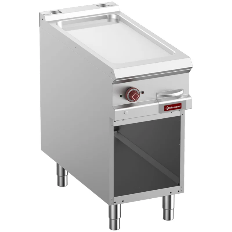 Plancha professionnelle électrique lisse en chrome 1 zone sur baie libre DIAMOND profondeur 900mm Prix Réduit