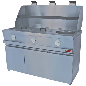 Friteuse professionnelle gaz 3 cuves rondes DIAMOND Satisfait Ou Remboursé